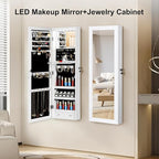 Mirror Jewelry Cabinet, Wall/Door Mounted Jewelry Armoire - Image 3