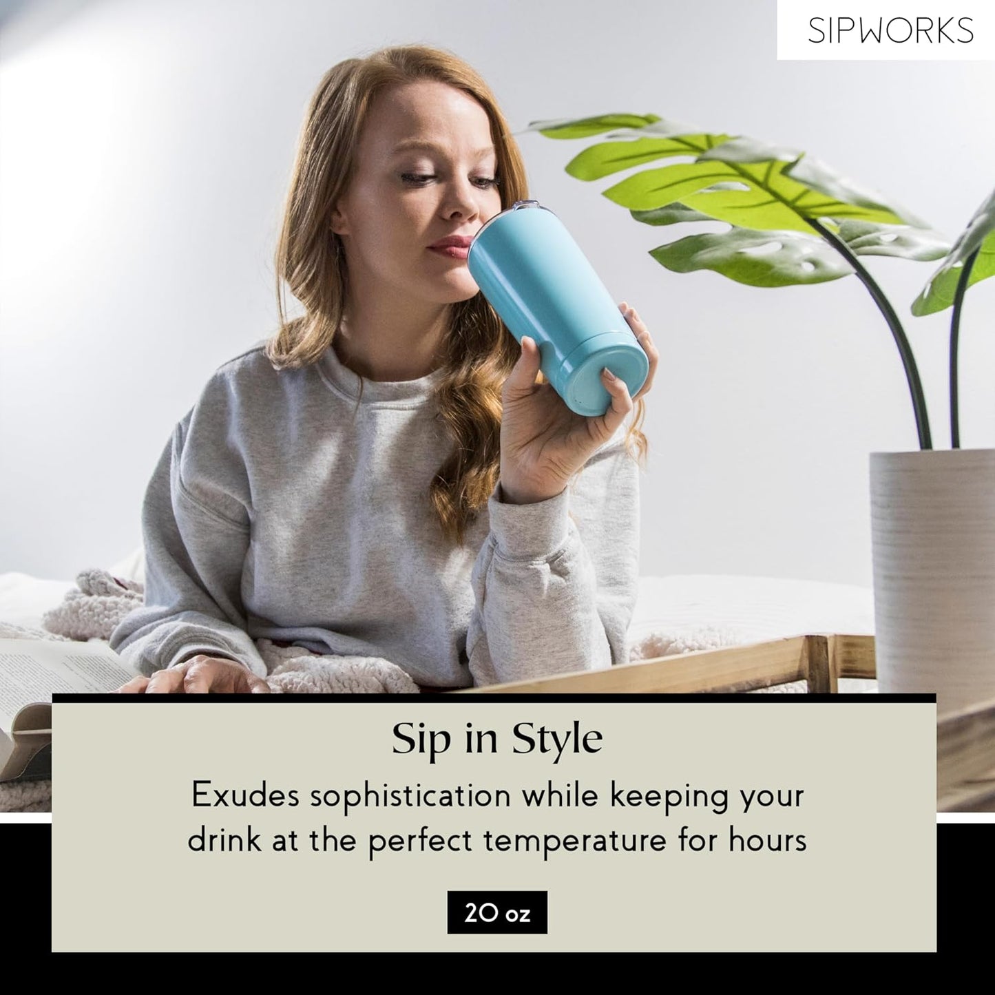 Coffee Tumbler – 20 oz Insulated Travel Coffee Mug, Spill Resistant Stainless Steel Large Coffee Cup with Lid for Hot & Iced Drinks - Mahogany