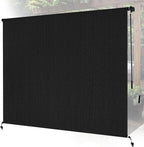 8'W x 8'H Black Patio Shades Roll up Outdoor Roller Shade Crank Wand Blind by Unknown