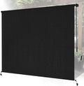 8'W x 6'H Black Patio Shades Roll up Outdoor Roller Shade Crank Wand Blind by Unknown