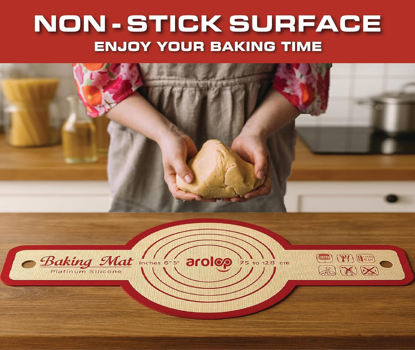 Silicone Sourdough Bread Sling – 2PCS NonStick Baking Mat for Dutch Oven, High Degree Reusable Dough Lifter Liner for Bread Proofing and Baking, Heat Resistant and Easy to Clean with Long Handle