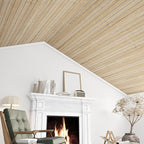 VEELIKE Sand Oak Wood Slat Wall Panels Peel and Stick Faux Wood Panels - Image 6