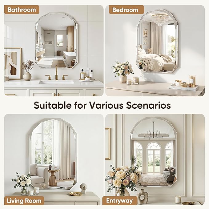 Suidia Bathroom Mirror, Frameless Bathroom Mirror - Image 7