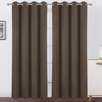 LEMOMO Chocolate Brown Thermal Blackout Curtains/52 x 108 Inch/Set of 2 Panels by Lemomo