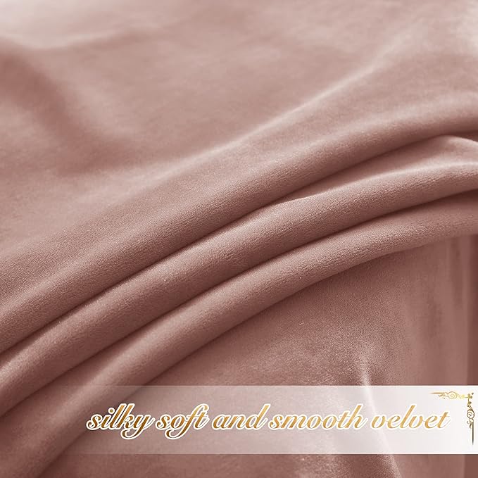 NICETOWN Dusty Pink Velvet Curtains and Drapes - Image 5