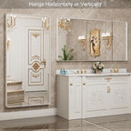 LOAAO 72x36 Inch White Metal Framed Bathroom Mirror - Image 3