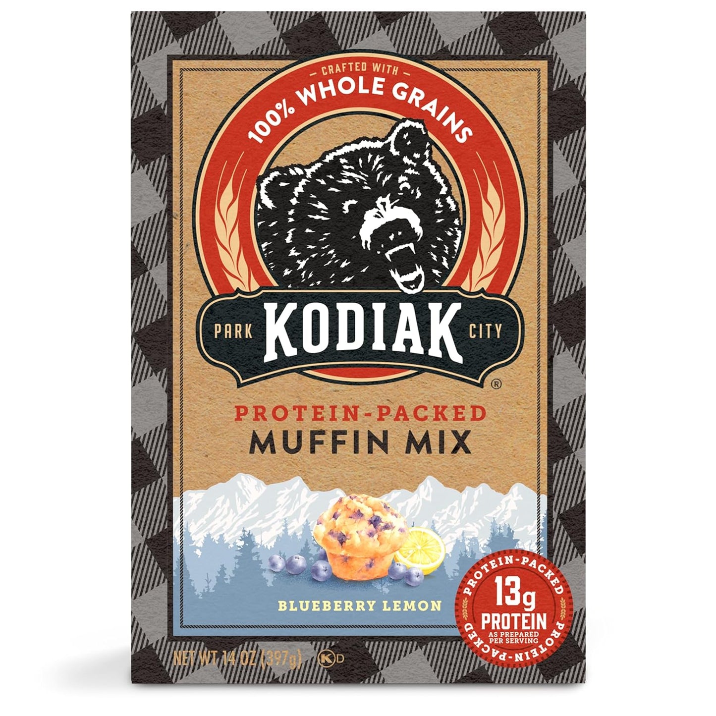 Kodiak Cakes Power Bake, Protein Muffin Mix, Blueberry Lemon, 14 Ounce (Pack of 6)
