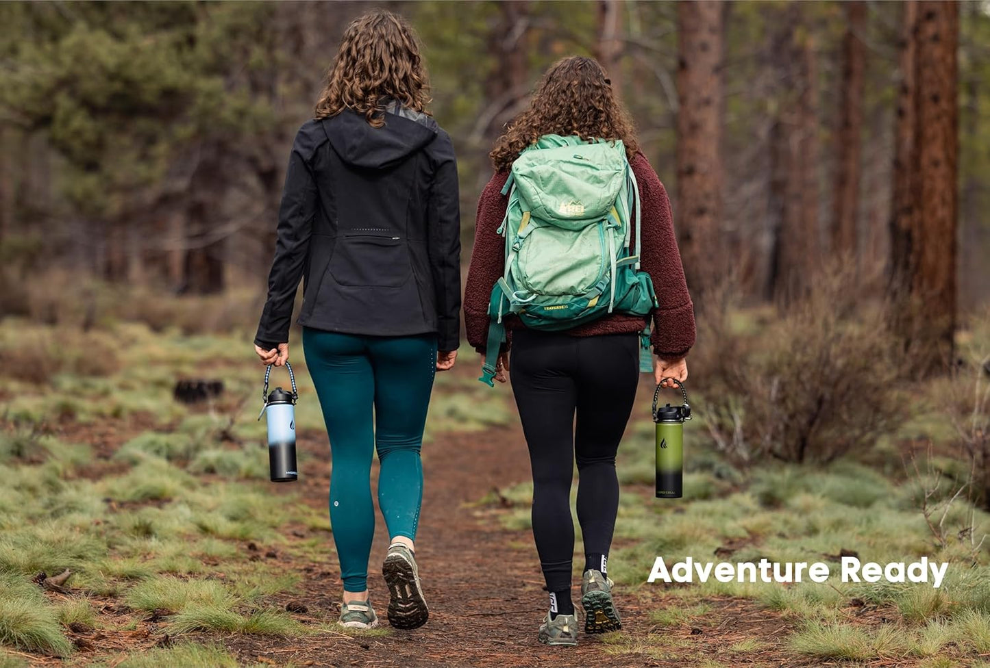 HYDRO CELL Stainless Steel Insulated Water Bottle with Straw - For Cold & Hot Drinks - Metal Vacuum Flask with Screw Cap and Modern Leakproof Sport Thermos for Adults (Army/Black 18oz)