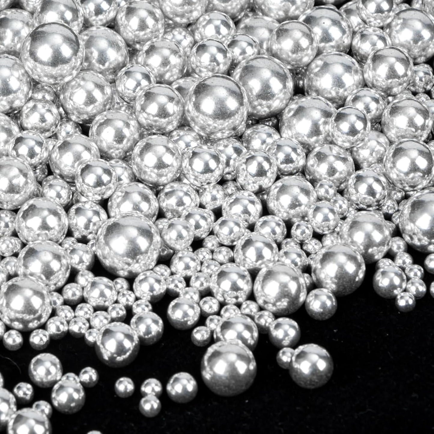 Twisweet Silver Pearl Sprinkles for Cake Decorating, Edible Sugar Pearls for Baking, Mix Size, Cake Topper Cupcake Cookie Ice Cream Dessert Decorations, Valentines Birthday Christmas Supplies (130g/4.58oz)