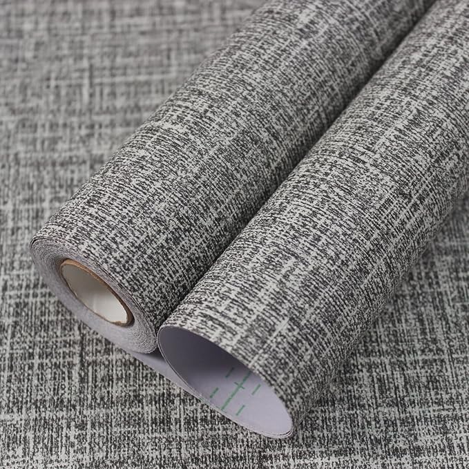 WADILE Grasscloth Peel and Stick Wallpaper 15.7in x 196.8in, Textured Contact by WADILE