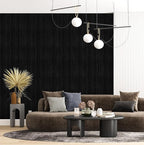 Black Grasscloth Peel and Stick Wallpaper Texture Contact Paper A Set of 15.7" - Image 2