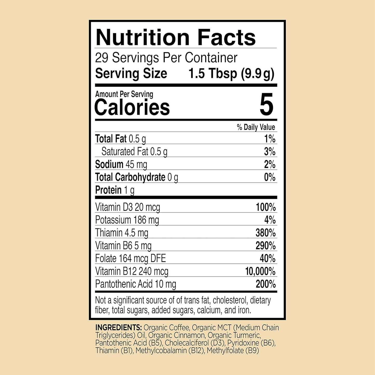 VitaCup Organic Genius Ground Keto Coffee, Increase Energy & Focus w/MCT Oil, Turmeric, B Vitamins, D3, USDA Organic Ground Coffee Medium Dark Roast, 100% Arabica Coffee Grounds, 3 bags, 10 oz each