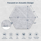 12 Pack Hexagon Acoustic Panels, Self-Adhesive Acoustic Wall Panels - Image 6
