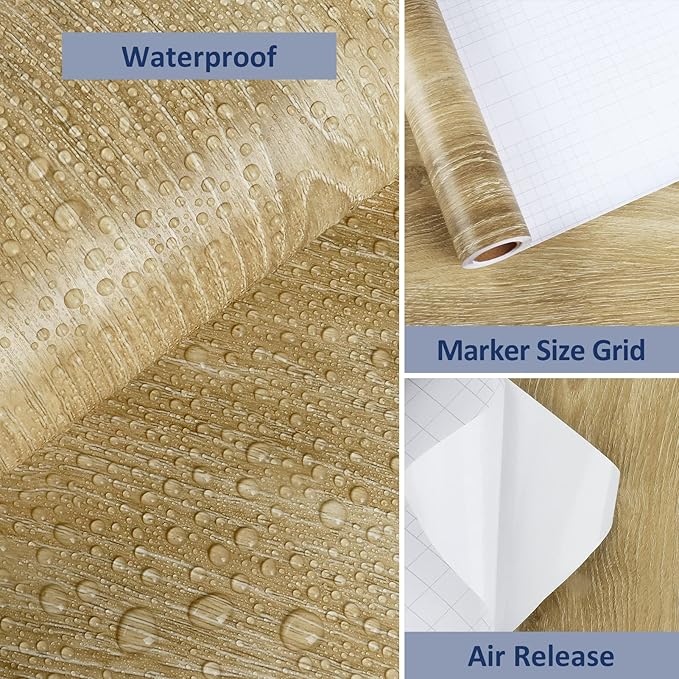 WESTICK 394"x15.8" Brown Wood Contact Paper Peel and Stick Countertops - Image 8