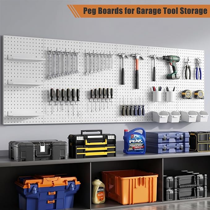 PBHEPJ 10 Pcs Metal Pegboard Panels, Heavy Duty Peg Boards - Image 2