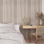 VEELIKE 15.7''x118'' Grey Wood Slats Wallpaper Peel and Stick Removable Wooden - Image 2