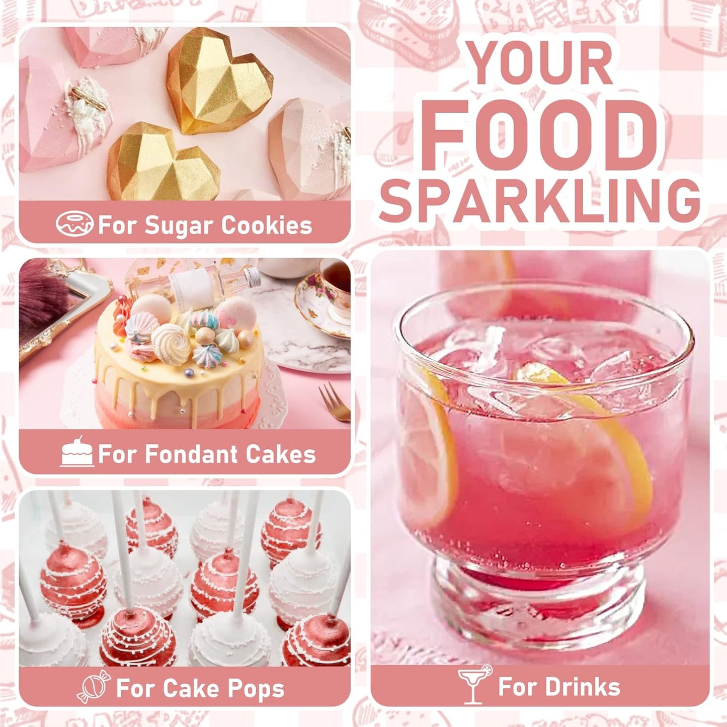 Edible Glitter - 30g Edible Luster Dust Metallic Food Grade Coloring Glitter for Drinks, Cake Decorating, Baking - Edible Dust Powder Shimmer Sprinkle Powder for Icing, Cocktail, Wine, Candy (Violet)