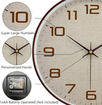 Woodgrain Wall Clocks Battery Operated 12 Inch - Image 7