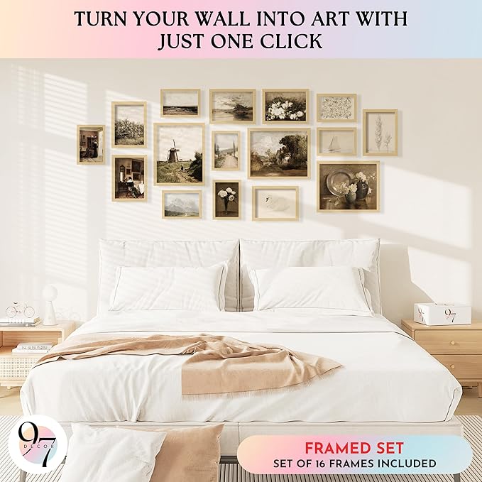 97 Decor Vintage 16PCS FRAMED Wall Art - Image 3