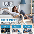 TXL Silver Large Digital Wall Clock - Image 7