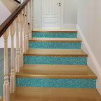 CRE8TIVE 8"x354" Teal Blue Glitter Wallpaper Stick and Peel Wall Border Fabric - Image 6