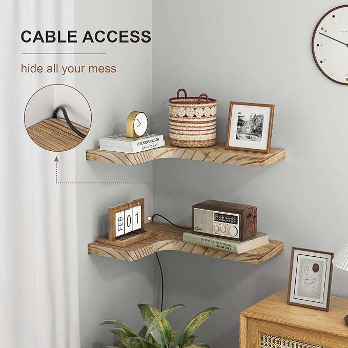 fuqing Floating Corner Shelves, Wall Shelf Set of 3, Shelves - Image 4