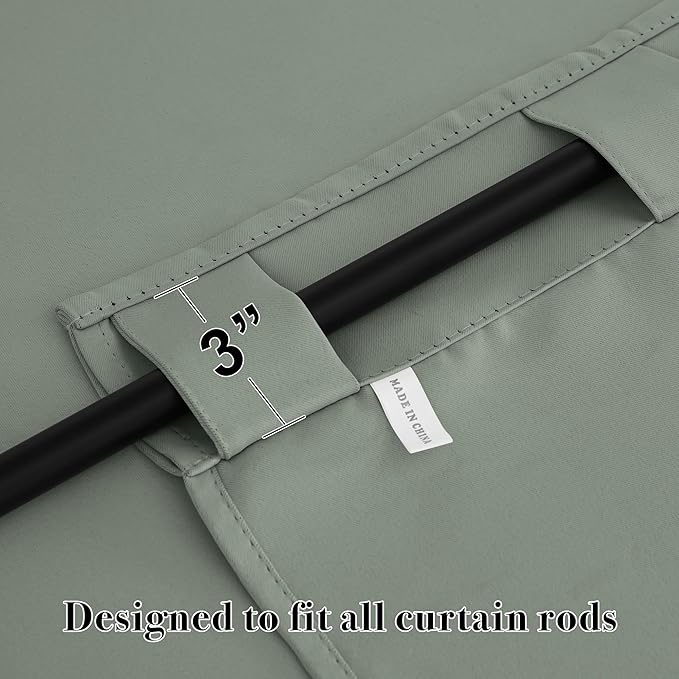 RYB HOME Sage Green Kitchen Curtains, W 34 x L 36 Inches, 2 Panels - Image 6