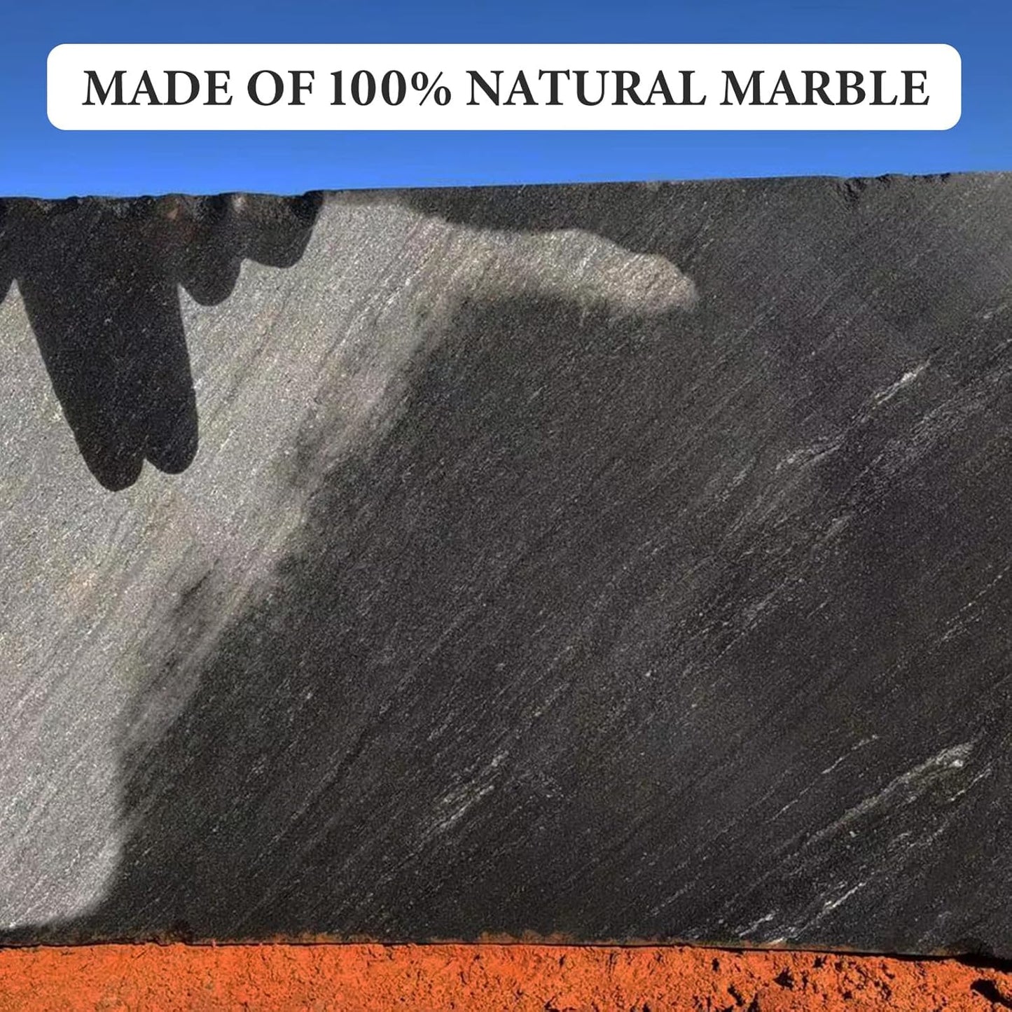 Koville Natural Black Marble Cutting Board for Kitchen Counter, 12" x 8" Real Stone Slab Marble Cheese Board for Home Decor, Granite Pastry Boards Granite Cutting Boards Bathroom Tray Candle Plate