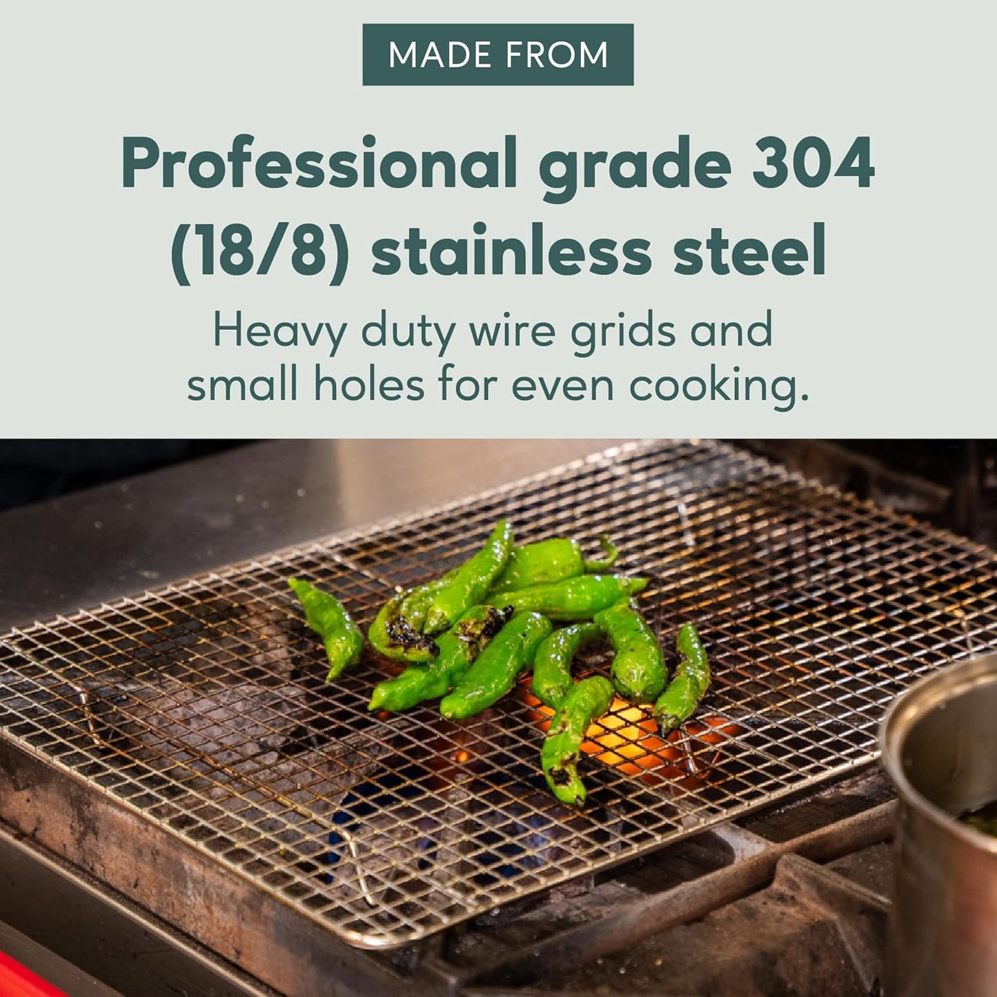 Ultra Cuisine Heavy Duty 100% Stainless Steel Cooling Rack for Cooking and Baking - Baking Rack & Wire Cooling Rack - Fits Half Sheet and Quarter Sheet Pans - 11.5''x16.5'' & 8.5''x12''