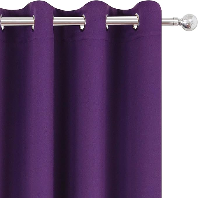 LEMOMO Purple Blackout Curtains 52 x 84 Inch Length/Set of 2 Curtain - Image 7