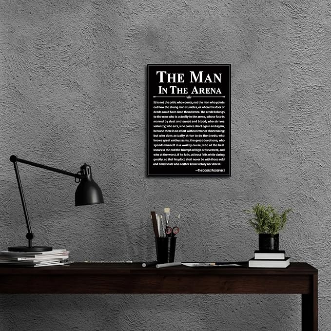Howwii Office Wall Art Inspirational Decor The Man in the Arena Framed - Image 5
