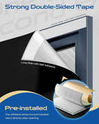 26" W x 60" L 100% Portable Blackout Curtains, Total Darkness No-Drill Black - Image 2