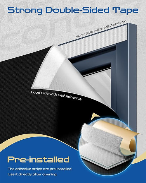 17" W x 54" L 100% Blackout Curtains, Total Darkness No-Drill Black Out Window - Image 2