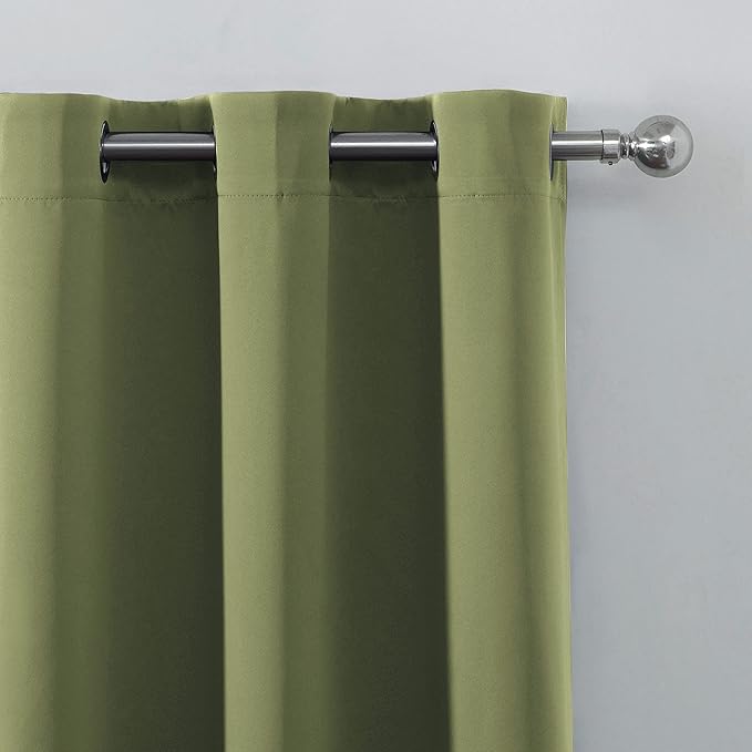 LEMOMO Olive Green Thermal Blackout Curtains/42 x 84 Inch/Set of 2 Panels Room - Image 7