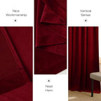 NICETOWN Red Velvet Textured Window Curtains/Draperies - Image 6