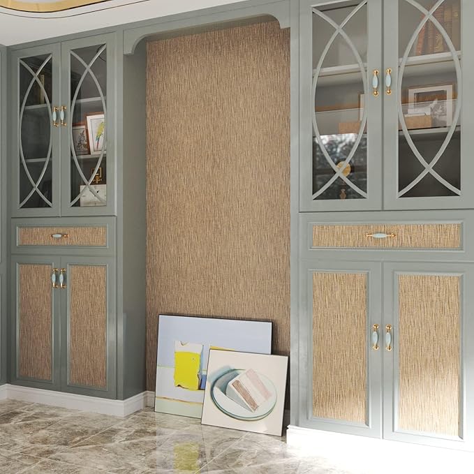 Decotalk Grass Cloth Wallpaper Peel and Stick Grasscloth Wallpaper Wall Cover - Image 3