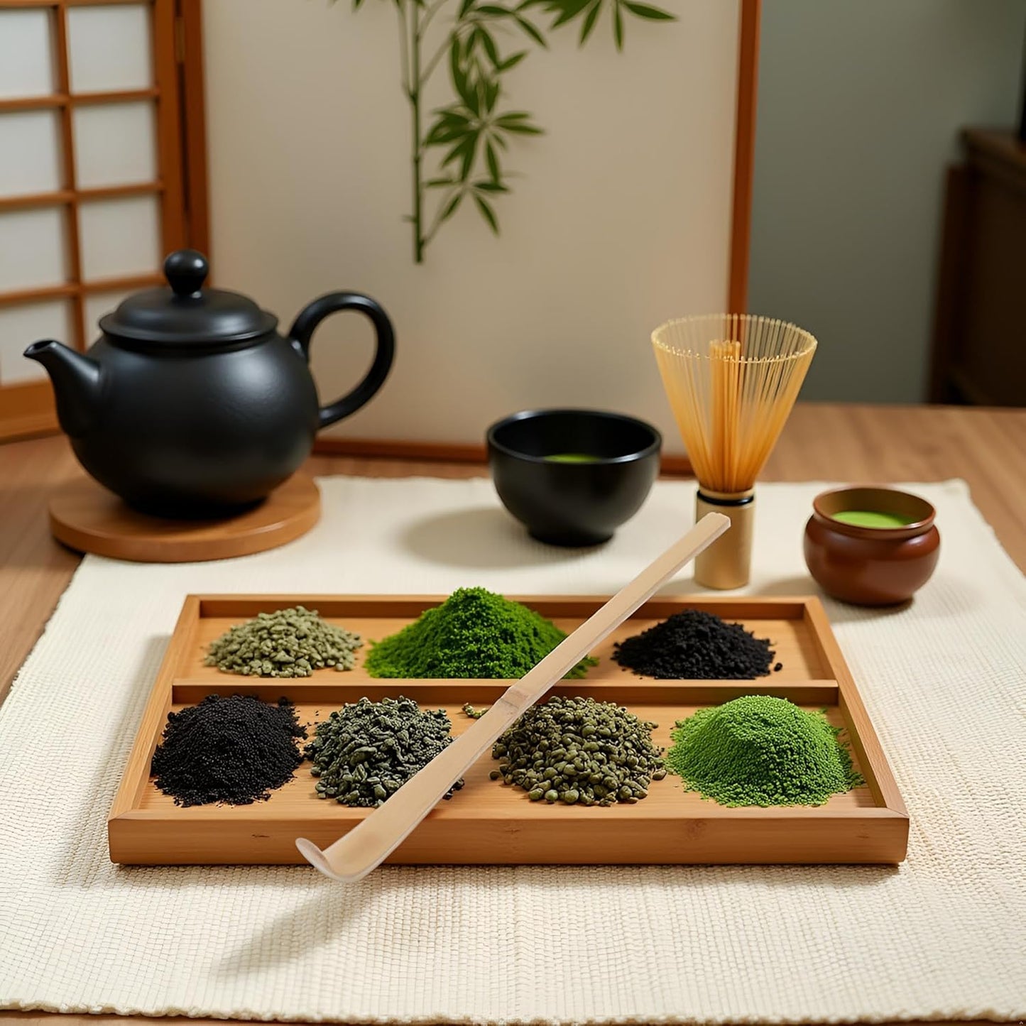 Matcha Scoop Bamboo, Bamboo Matcha Scoop Japanese Chashaku Hooked Green Tea Spoon 18cm Tea Ceremony Utensils for Tea Lover, Tea Scoops, Coffee, Tea and Espresso