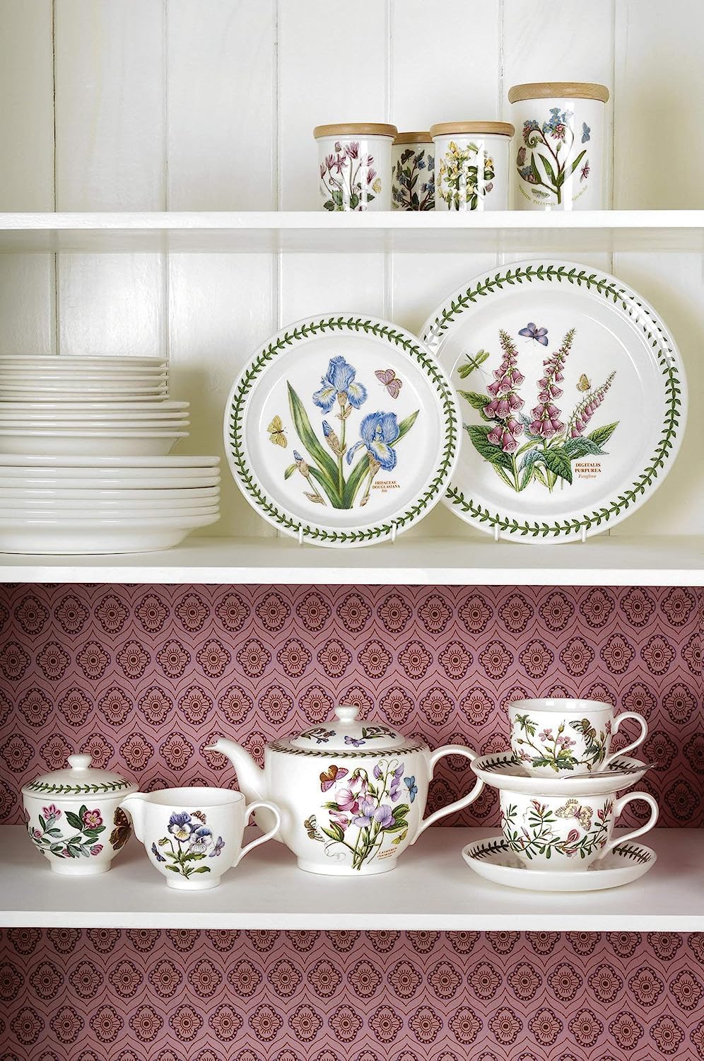 Portmeirion Botanic Garden 20oz Porcelain Mug, Sweet Pea Motif - Floral Coffee or Tea Cups with Chip Resistant Glaze, Microwave & Dishwasher Safe Drinkware Set - Floral Tea Party Décor