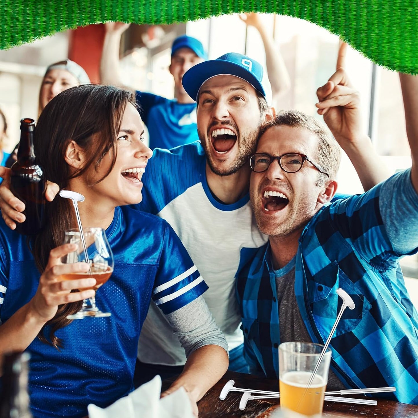 Golf Putter Swizzle Stir Sticks Coffee and Cocktail Stirrers 7.48 Inch Drink Plastic Golf Club Cocktail Swizzle Sticks Party Decorations Favors Reusable for Garnish or Mixers (Silver,30)