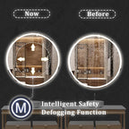 BEAUTYPEAK 30x30 LED Round Bathroom Mirror - Image 5