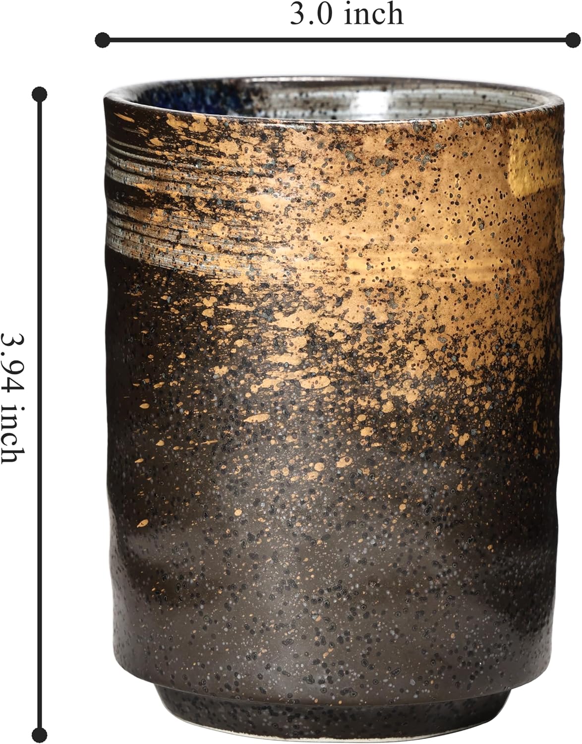 Ceramic Spoon Holder for Coffee Bar, Upright Tea Spoon Holder Cup, Coffee Stirrers Straws Stir Stick Holder, Holder for Spoons and Forks, Sunset Yellow