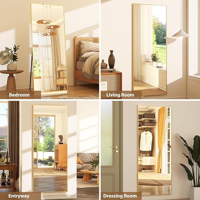 GLSLAND 64"x21" Full Length Mirror Big Standing Mirror Freestanding Hanging or - Image 6