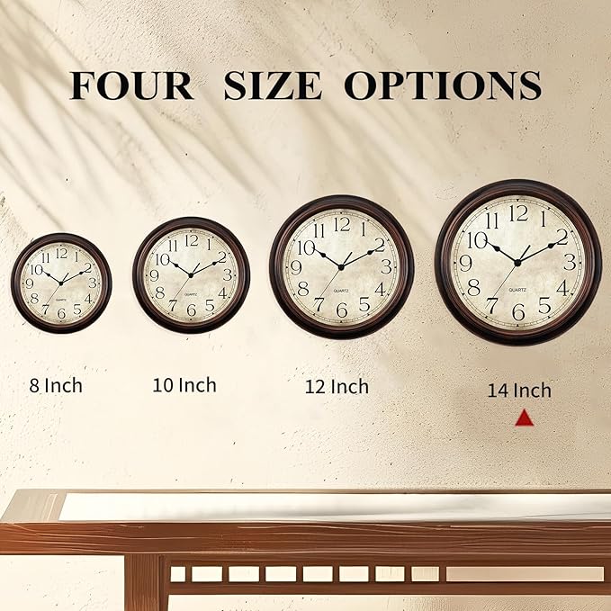 KECYET 14 Inch Wall Clocks Battery Operated Silent Non-Ticking Analog Wall - Image 3