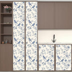 Beige Wallpaper Peel and Stick Blue Floral Bird Vintage Contact Paper 17.5" x - Image 8