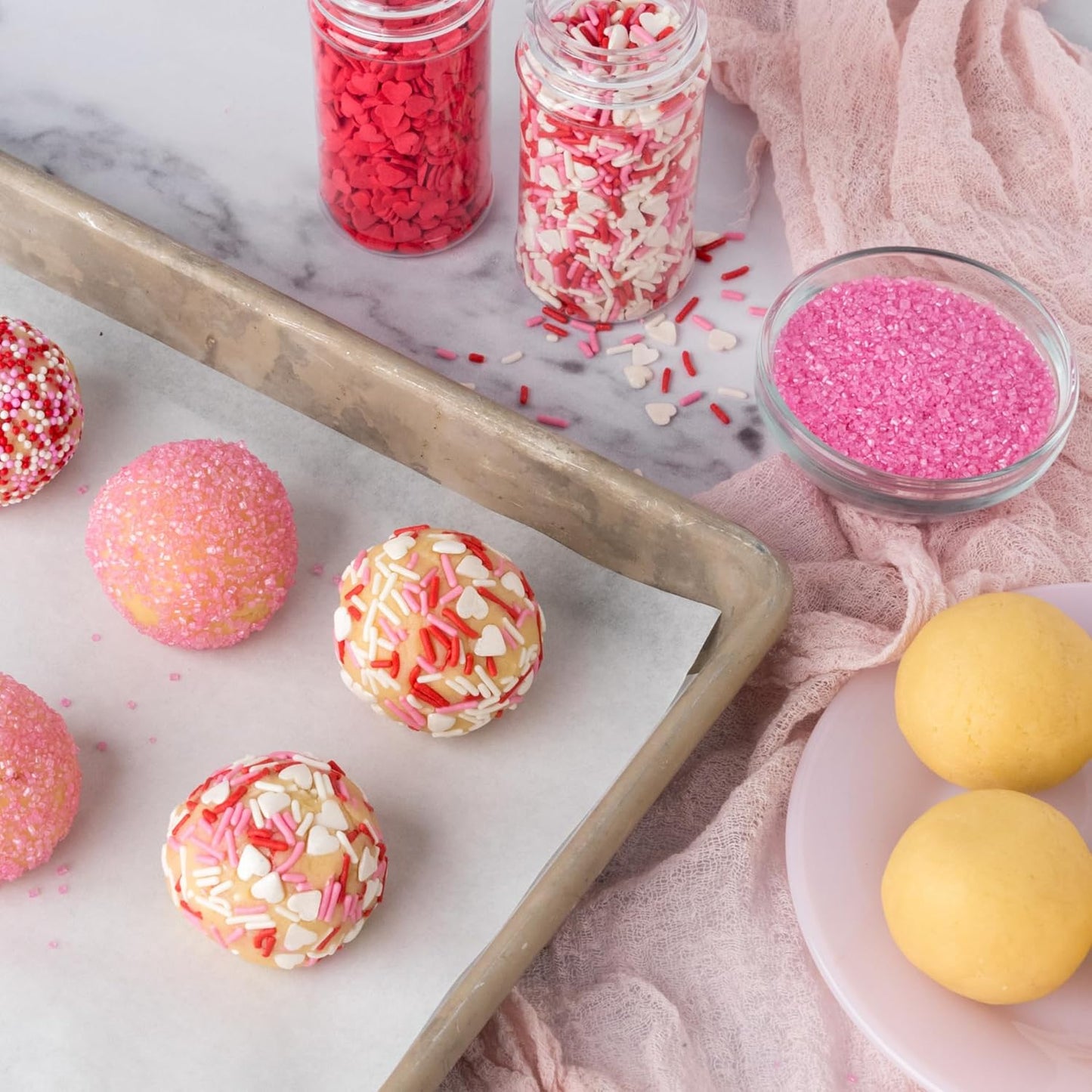 Sweets Indeed Heart Sprinkles, 4 Pack, Edible Sprinkle Mix, Perfect for Cake Decorations, Baking, Ice Cream, Cookies, Cupcake Topper (Sweetheart)