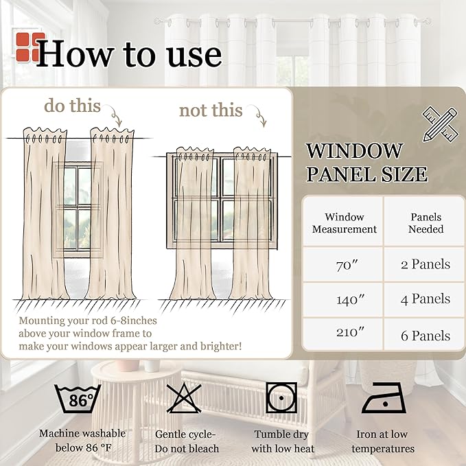 Lajode Brown Plaid Curtains Pattern Printed 90 Inches Long - Image 8