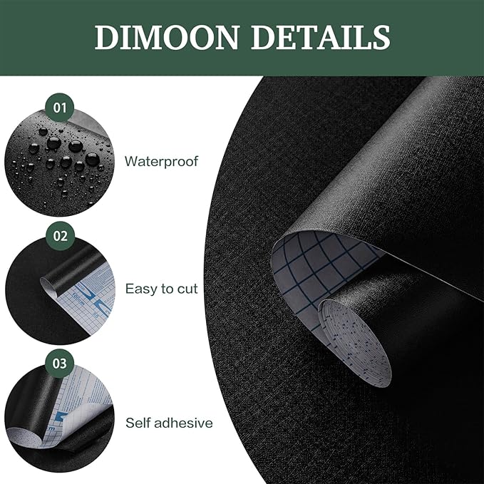 Dimoon 590''x17.7'' Peel and Stick Wallpaper Black Contact Paper - Image 6