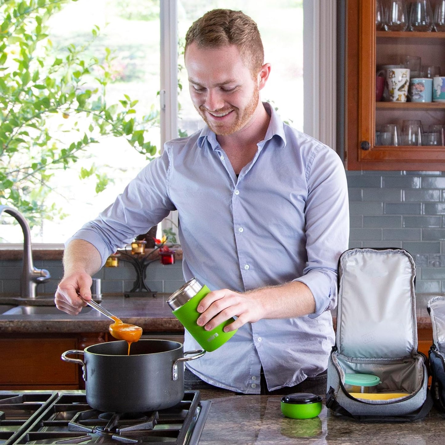 MIRA Insulated Food Jar Thermo for Hot Food & Soup, Compact Stainless Steel Vacuum Lunch Container for Meals To Go - 13.5 oz, Pink