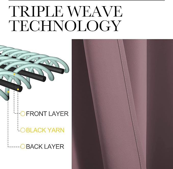 NICETOWN RV Blackout Curtains for Camper Windows, Dry Rose, Kitchen Curtains - Image 3
