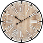EMAX HOME 20 Inch Large Farmhouse Wall Clock, Rustic Antique Wood - Image 3